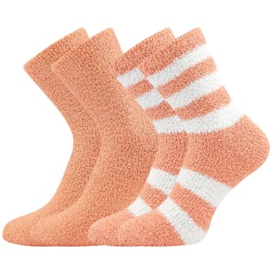 Ponožky dámské žinylkové SVĚTLANA 2pack KORÁLOVÉ