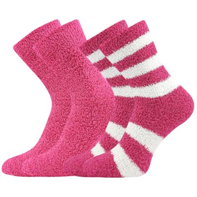 Ponožky dámské žinylkové SVĚTLANA 2pack MAGENTA