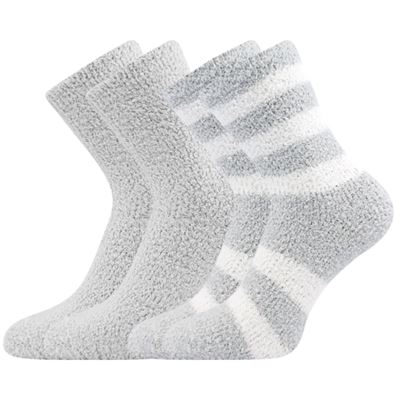 Ponožky dámské žinylkové SVĚTLANA 2pack SVĚTLE ŠEDÉ