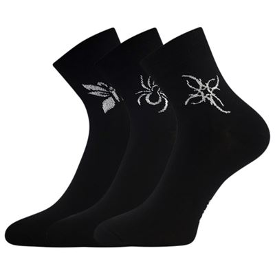 Ponožky dámské slabé TATOO letní MIX ČERNÉ (3 páry)