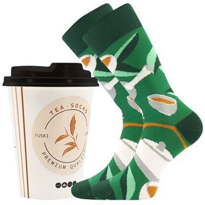 Ponožky v kelímku s motivem čaje TEA vzor 2 (zelený čaj)