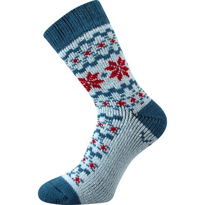 Ponožky silné zimní TRONDELAG s ionty stříbra AZUROVÉ