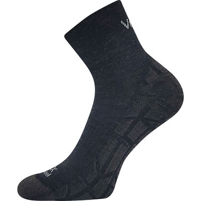 Ponožky krátké sportovní z merino TWARIX SHORT s ionty stříbra TMAVĚ ŠEDÉ