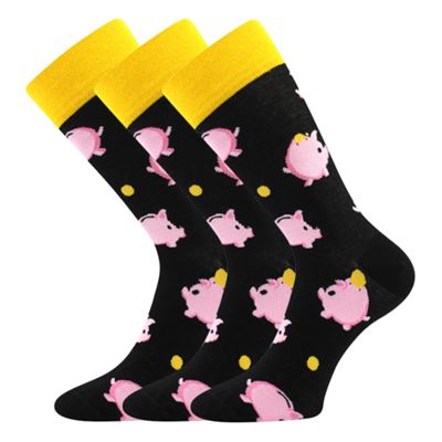 Ponožky společenské vtipné TWIDOR s obrázky PRASÁTEK jako kasička