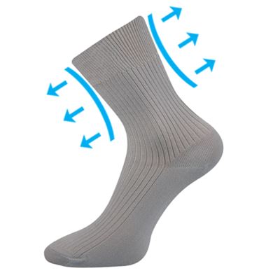 Ponožky pánské medicine VIKTOR s nestahujícím lemem SVĚTLE ŠEDÉ