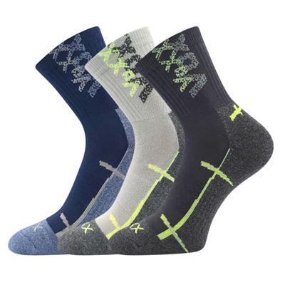 Ponožky dětské sportovní WALLÍK se stříbrem CHLAPECKÉ (3 páry)