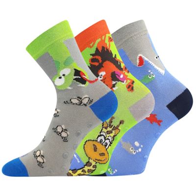 Ponožky dětské WOODIK ABS obrázkové CHLAPECKÉ (3 páry)