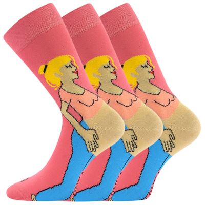 Ponožky dámské vtipné WOODOO s obrázky TĚHULE (3 páry)
