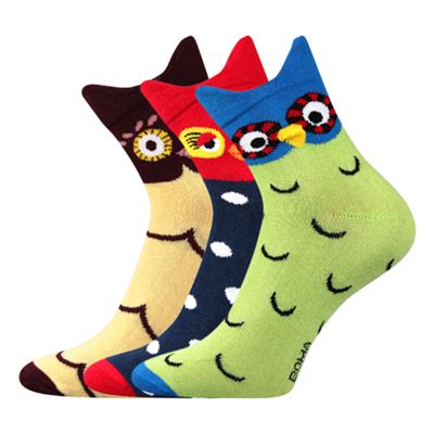 Ponožky dámské letní XANTIPA 34 se sovičkami MIX (3 páry)