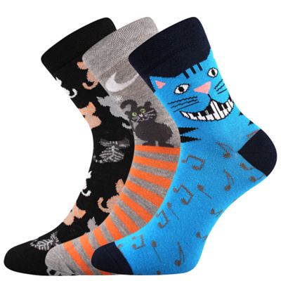 Ponožky dámské letní XANTIPA 55 s kočkami MIX (3 páry)