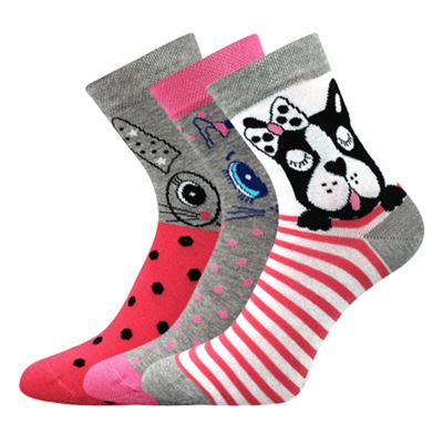 Ponožky dámské letní XANTIPA 63 se zvířátky MIX (3 páry)