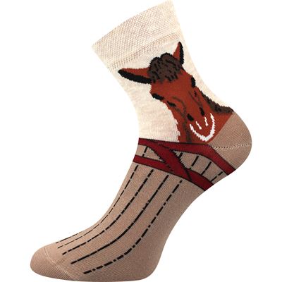 Ponožky dámské letní XANTIPA 64 s koníčky MIX (3 páry)