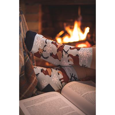 Ponožky slabé vánoční DAMERRY obrázkové se SOBÍKY