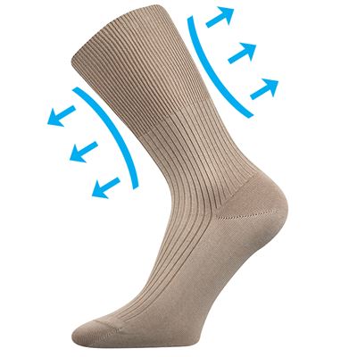 Ponožky slabé medicine ZDRAVAN 100% bavlněné s nestahujícím lemem BÉŽOVÉ