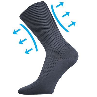 Ponožky slabé medicine ZDRAVAN 100% bavlněné s nestahujícím lemem TMAVĚ ŠEDÉ