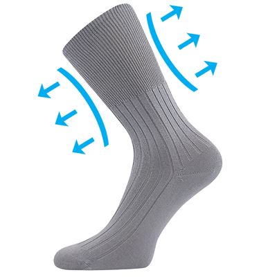 Ponožky slabé medicine ZDRAVAN 100% bavlněné s nestahujícím lemem ŠEDÉ