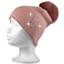 Čepice dámská pletená CLIO s kamínky a bambulí RŮŽOVÁ
