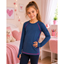 Tričko funkční dětské MERINOWOOL 21 s dlouhým rukávem JEANS/magenta