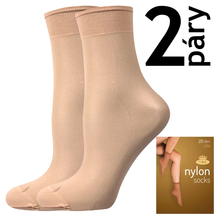 ponožky NYLON / 2 páry camel