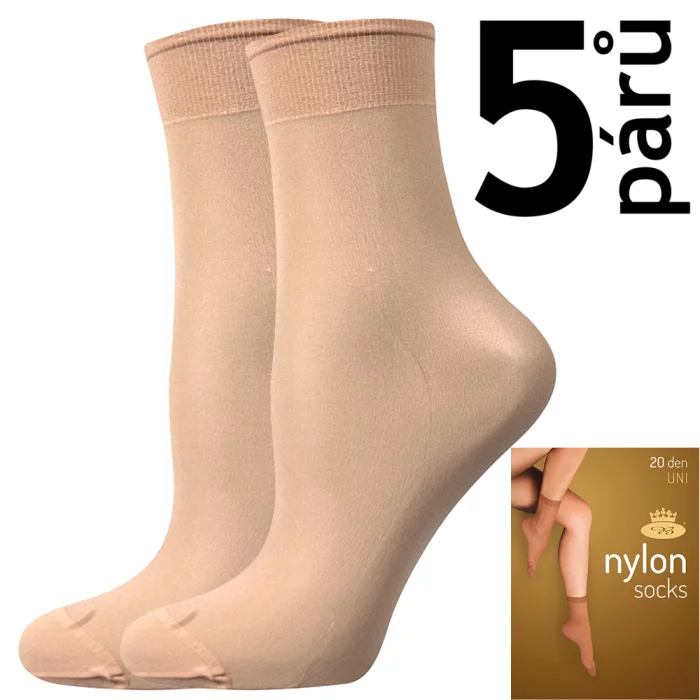 ponožky NYLON / 5 párů camel